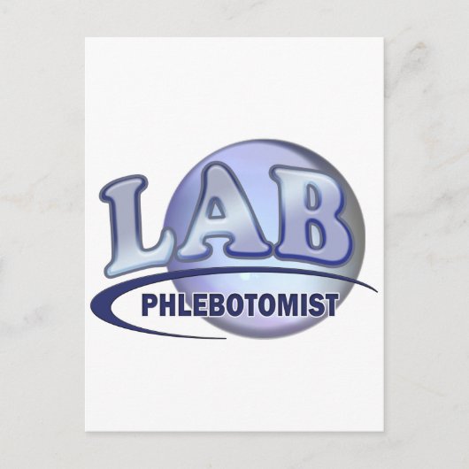 Carte Postale PHLEBOTOMISTE Fun Blue LOGO (Devant)