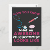 Carte Postale Phlebotomiste Sang Vénipuncture Veine Phlebotomie (Devant / Derrière)