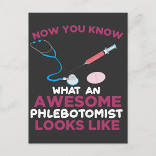 Carte Postale Phlebotomiste Sang Vénipuncture Veine Phlebotomie
