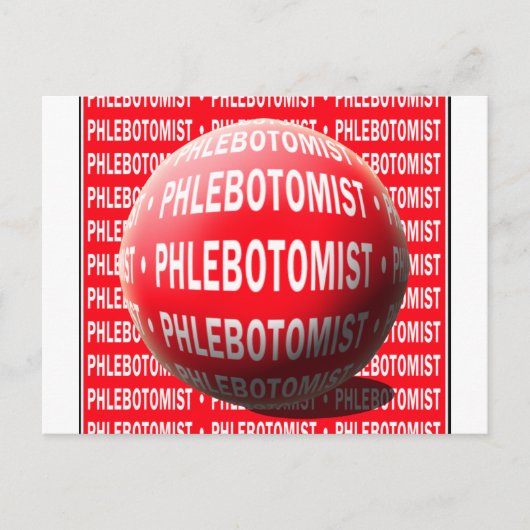 CARTE POSTALE PHLÉBOTOMISTE SPHÈRE GOUTTE SANGUINE (Devant)