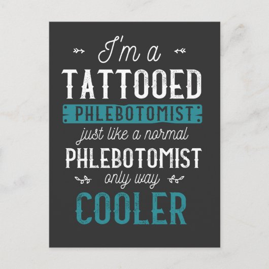 Carte Postale Phlébotomiste tatoué Tatouage encré Phlebotomie (Devant)