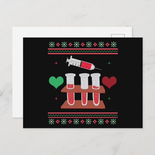 Carte Postale Phlebotomiste Vilain Noël Sweat Noël Noël (Devant / Derrière)