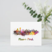 Carte Postale Phnom Penh skyline in watercolor (Debout devant)