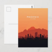 Carte Postale Phoenix Arizona : Coucher de soleil dans le désert (Devant / Derrière)
