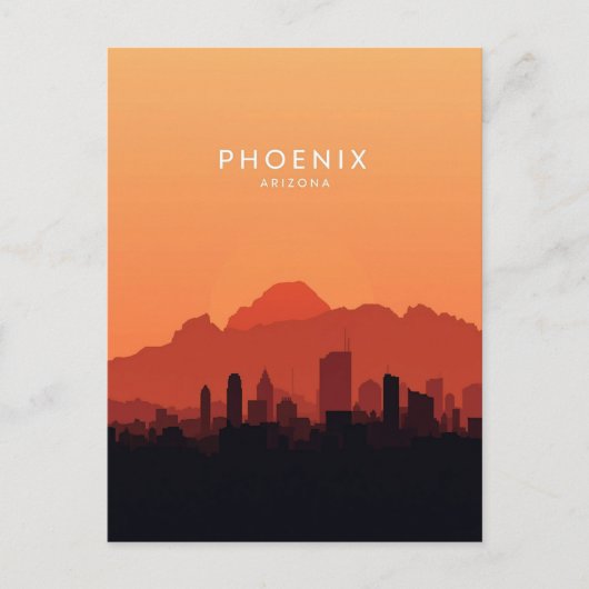 Carte Postale Phoenix Arizona : Coucher de soleil dans le désert (Devant)