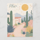 Carte Postale Phoenix Arizona Gouache Illustration Voyage (Devant)