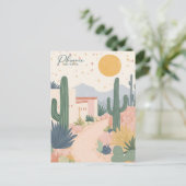 Carte Postale Phoenix Arizona Gouache Illustration Voyage (Debout devant)