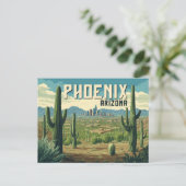 Carte Postale Phoenix Arizona - Retro Desert Cityscape (Debout devant)