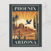 Carte Postale Phoenix Arizona Retro Travel Poster (Devant)