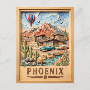 Carte Postale Phoenix Arizona Road Trip Texte Texturé Voyage Vin