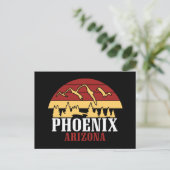 Carte Postale Phoenix Arizona Skyline Art Print Retro Sunset (Debout devant)