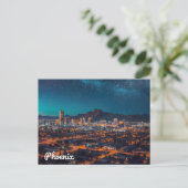 Carte Postale Phoenix Arizona Skyline Night Sky (Debout devant)
