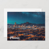 Carte Postale Phoenix Arizona Skyline Night Sky (Devant / Derrière)