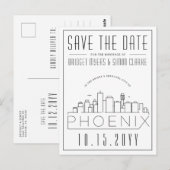 Carte Postale Phoenix, Arizona | Skyline stylisée Enregistrer la (Devant / Derrière)