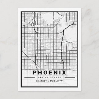 Carte Postale Phoenix Arizona USA Travel City Plan