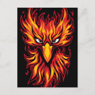 Carte Postale Phoenix Oiseau Avec Flammes Flammes Graphique Desi