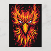 Carte Postale Phoenix Oiseau Avec Flammes Flammes Graphique Desi (Devant)