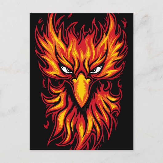 Carte Postale Phoenix Oiseau Avec Flammes Flammes Graphique Desi (Devant)