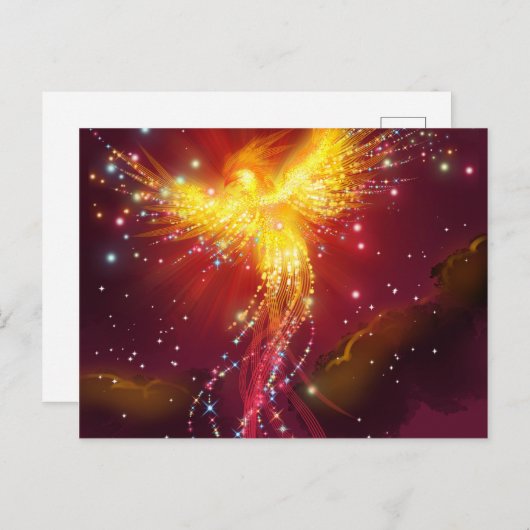 Carte Postale Phoenix Rising (violet) (Devant / Derrière)