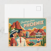 Carte postale Phoenix vintage | Salut de Phoenix (Devant / Derrière)