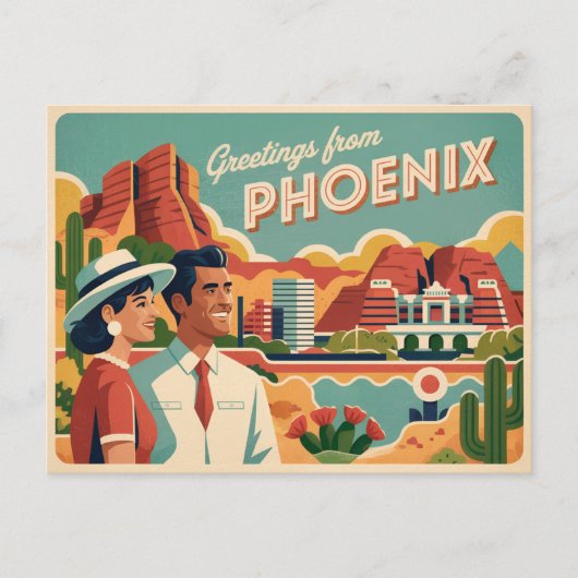 Carte postale Phoenix vintage | Salut de Phoenix (Devant)