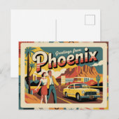 Carte postale Phoenix vintage | Salut de Phoenix (Devant / Derrière)