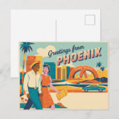 Carte postale Phoenix vintage | Salut de Phoenix (Devant / Derrière)