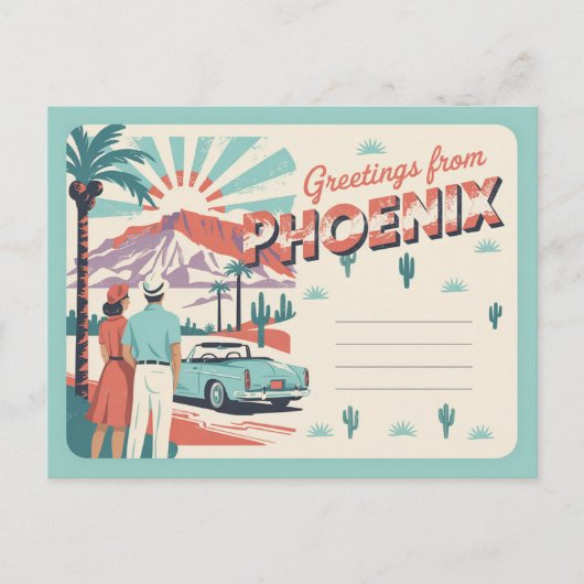 Carte postale Phoenix vintage | Salut de Phoenix (Devant)