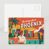 Carte postale Phoenix vintage | Salut de Phoenix (Devant / Derrière)