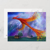 Carte Postale Phoenix volant à la nuit (Devant / Derrière)