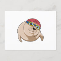 Phoque à la natation avec lunettes de natation