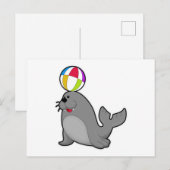 Carte Postale Phoque au Water-polo (Devant / Derrière)