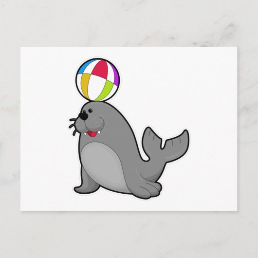 Carte Postale Phoque au Water-polo (Devant)