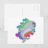 Carte Postale Phoque avec des lunettes (Devant / Derrière)