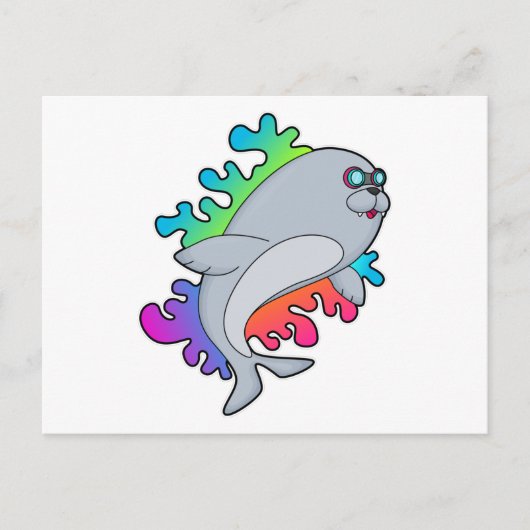 Carte Postale Phoque avec Lunettes (Devant)