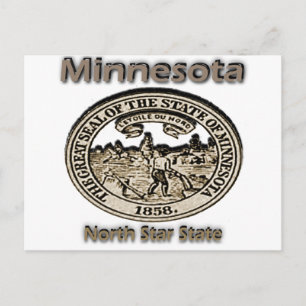 Carte Postale Phoque d'État du Minnesota North Star