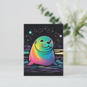 Carte Postale Phoque du nord de Kawaii (Debout devant)