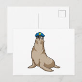 Carte Postale Phoque en tant qu'agent de police (Devant / Derrière)