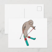 Carte Postale Phoque Skieur Ski (Devant / Derrière)