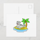 Carte Postale Phoque sur une île (Devant / Derrière)