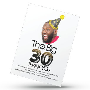 Carte Postale Photo 30e anniversaire moderne Black Gold Personna