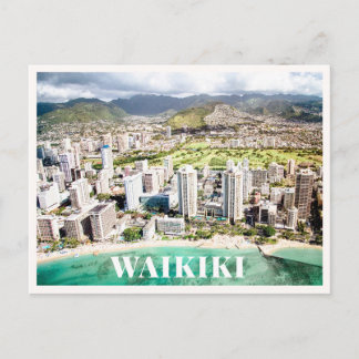 Carte Postale Photo aérienne de Waikiki centre-ville plage d'Haw