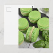 Carte Postale Photo alimentaire Basil de chaux Macarons français (Devant / Derrière)