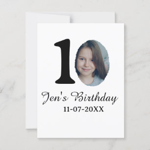 Carte Postale photo anniversaire 10 ans lettre gras nom enfants