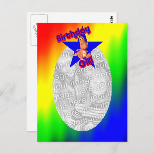 Carte postale Photo Anniversaire Dinosaur (Devant / Derrière)