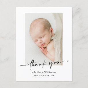 Carte Postale Photo Annonce de naissance de bébé Merci