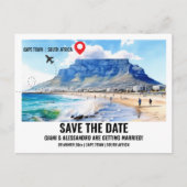 Carte Postale Photo aquarelle du Cap pour save the date (Devant)