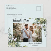 Carte postale photo aquarelle eucalyptus Merci (Devant / Derrière)