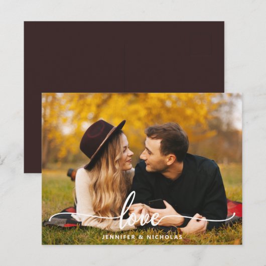 Carte postale photo avec texte d'amour personnalis (Devant / Derrière)