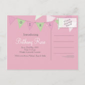 Carte postale Photo Bannière Faire-part de naissan (Dos)